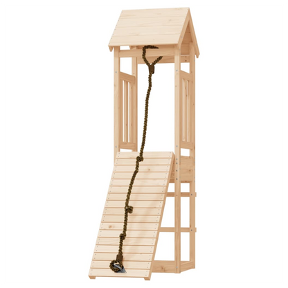 Playhouse with Climbing Wall Solid Wood Pine