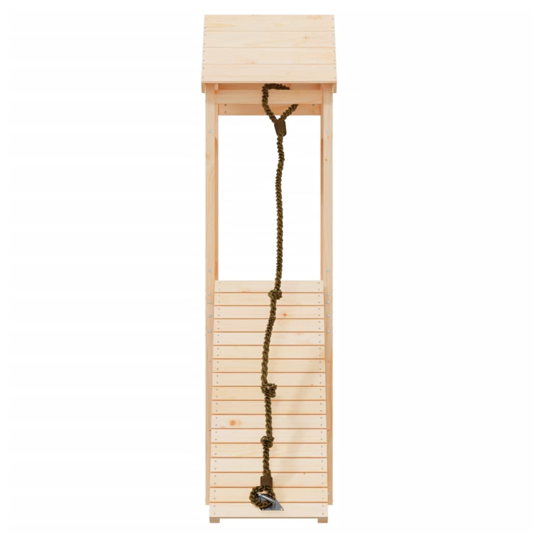 Playhouse with Climbing Wall Solid Wood Pine