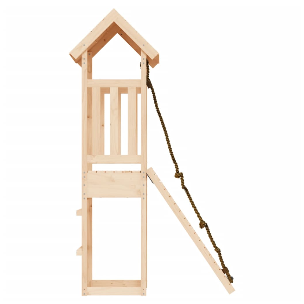 Playhouse with Climbing Wall Solid Wood Pine