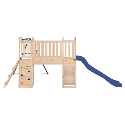 Playhouse with Slide Ladder Swings Solid Wood Pine