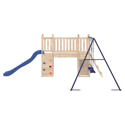 Playhouse with Slide Ladder Swings Solid Wood Pine