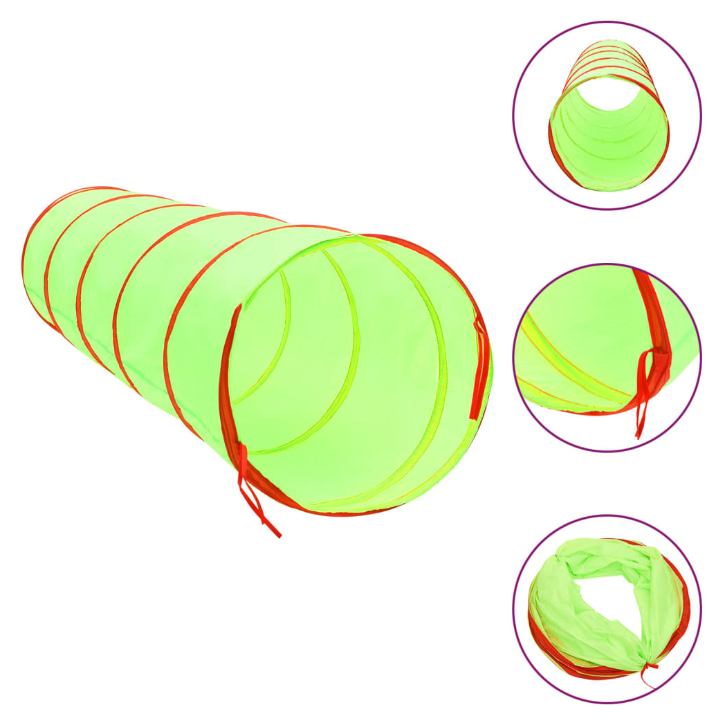 Children Play Tunnel with 250 Balls Green 175 cm Polyester