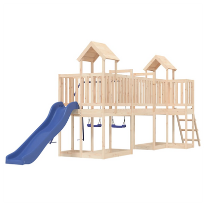 Playhouse with Slide Swings Solid Wood Pine