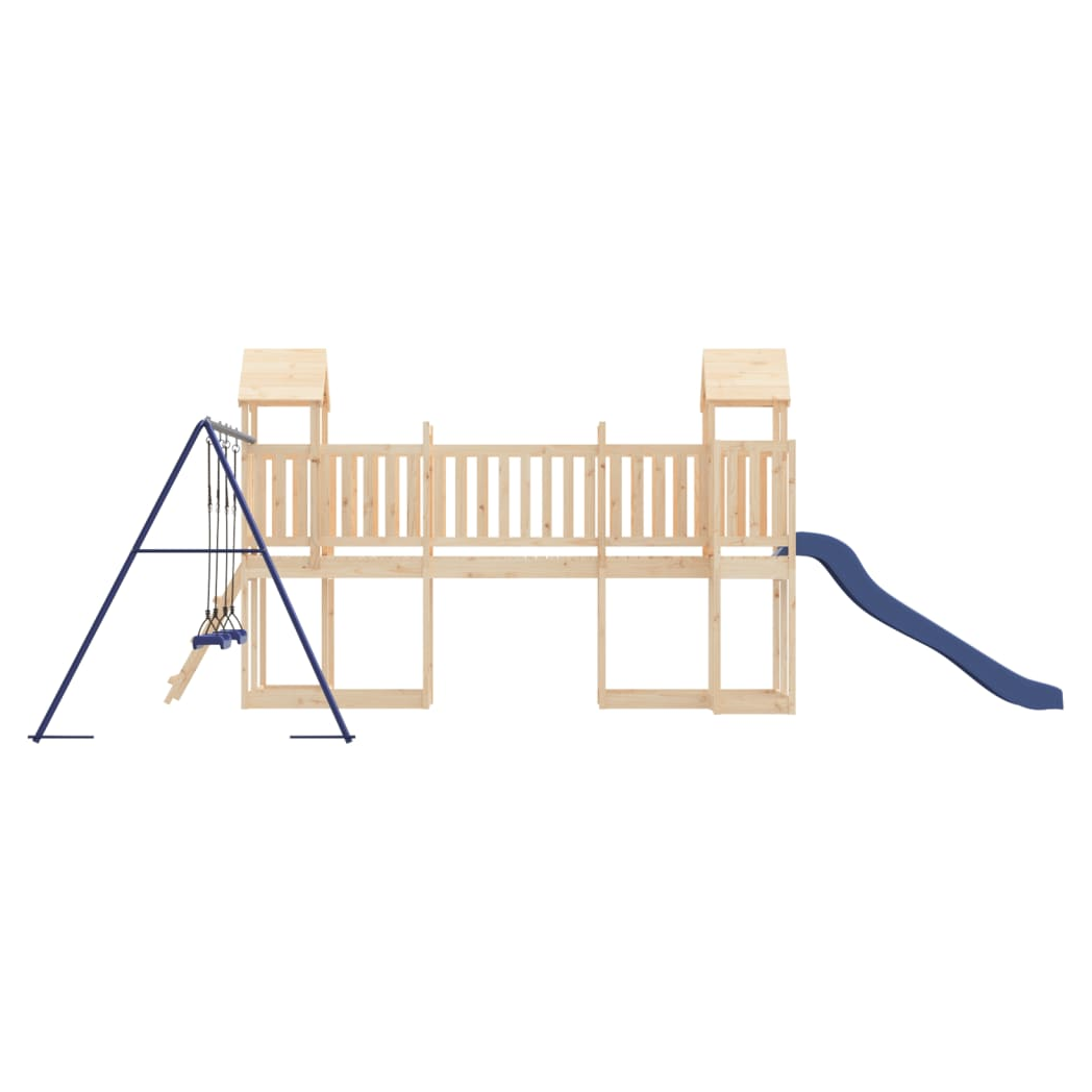 Playhouse with Slide Swings Solid Wood Pine