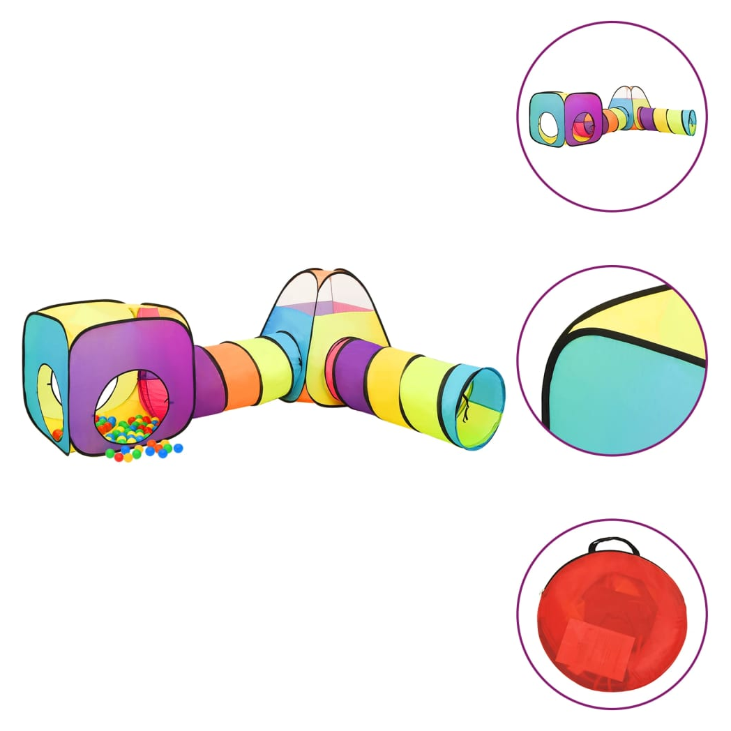 Children Play Tent with 250 Balls Multicolour 190x264x90 cm