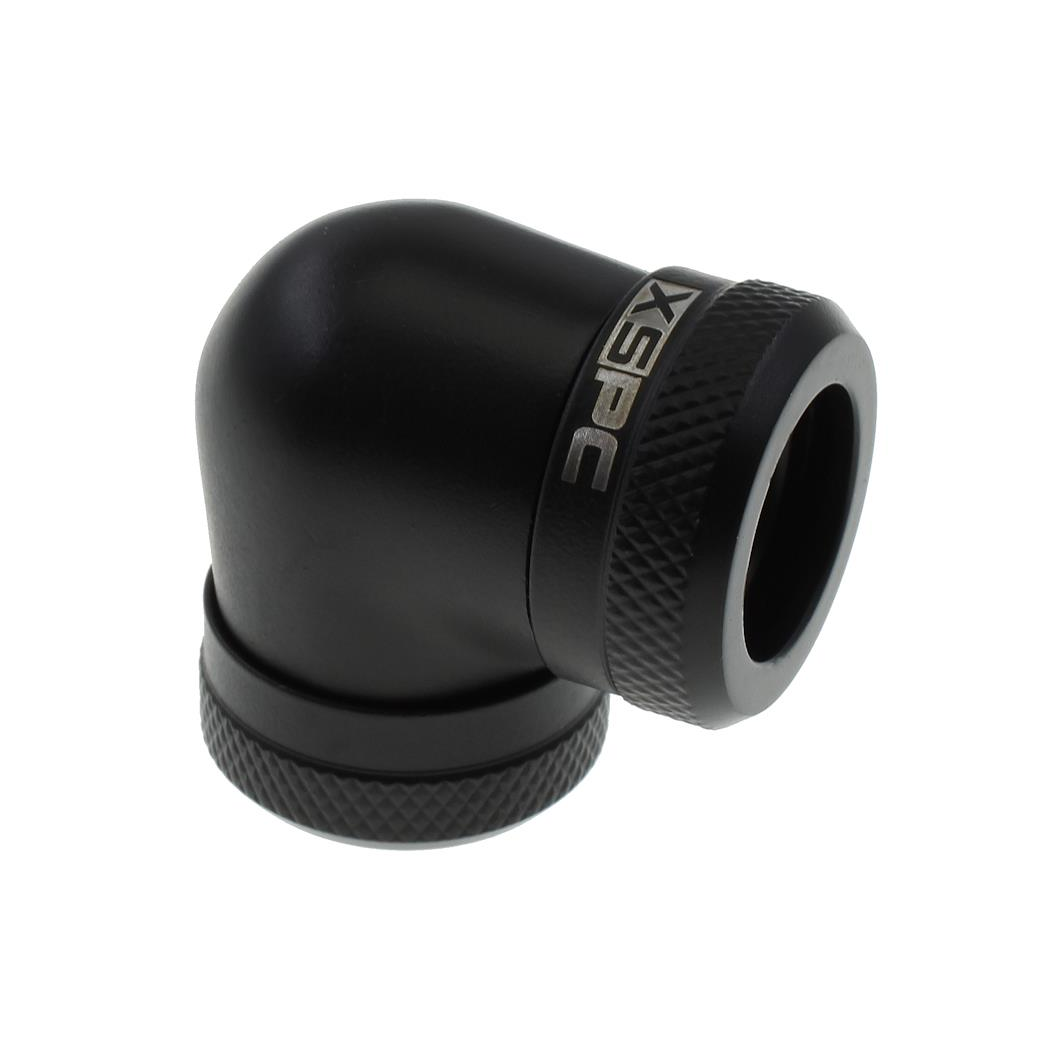 XSPC 14mm Rigid Tubing 90 Elbow Fitting (Matte Black)