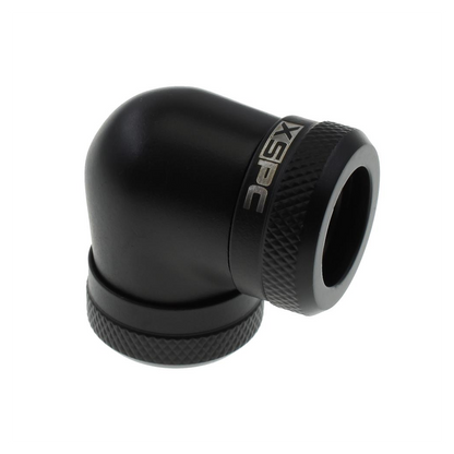 XSPC 14mm Rigid Tubing 90 Elbow Fitting (Matte Black)
