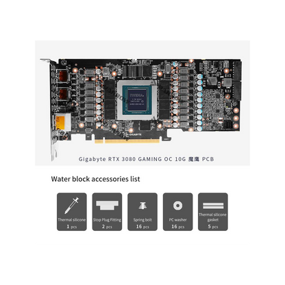 Barrow NVIDIA RTX 3080/3090, Gigabyte GAMING OC aRGB Graphics Card Waterblock