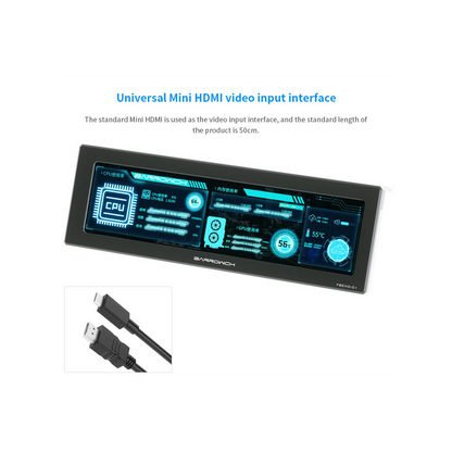 BarrowCH 250mm IPS High Definition System Monitoring LCD Display - Black