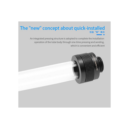BarrowCH G1/4 - 14mm OD Wolverine Super Anti Off Hard Tube Fitting - Shi Silver