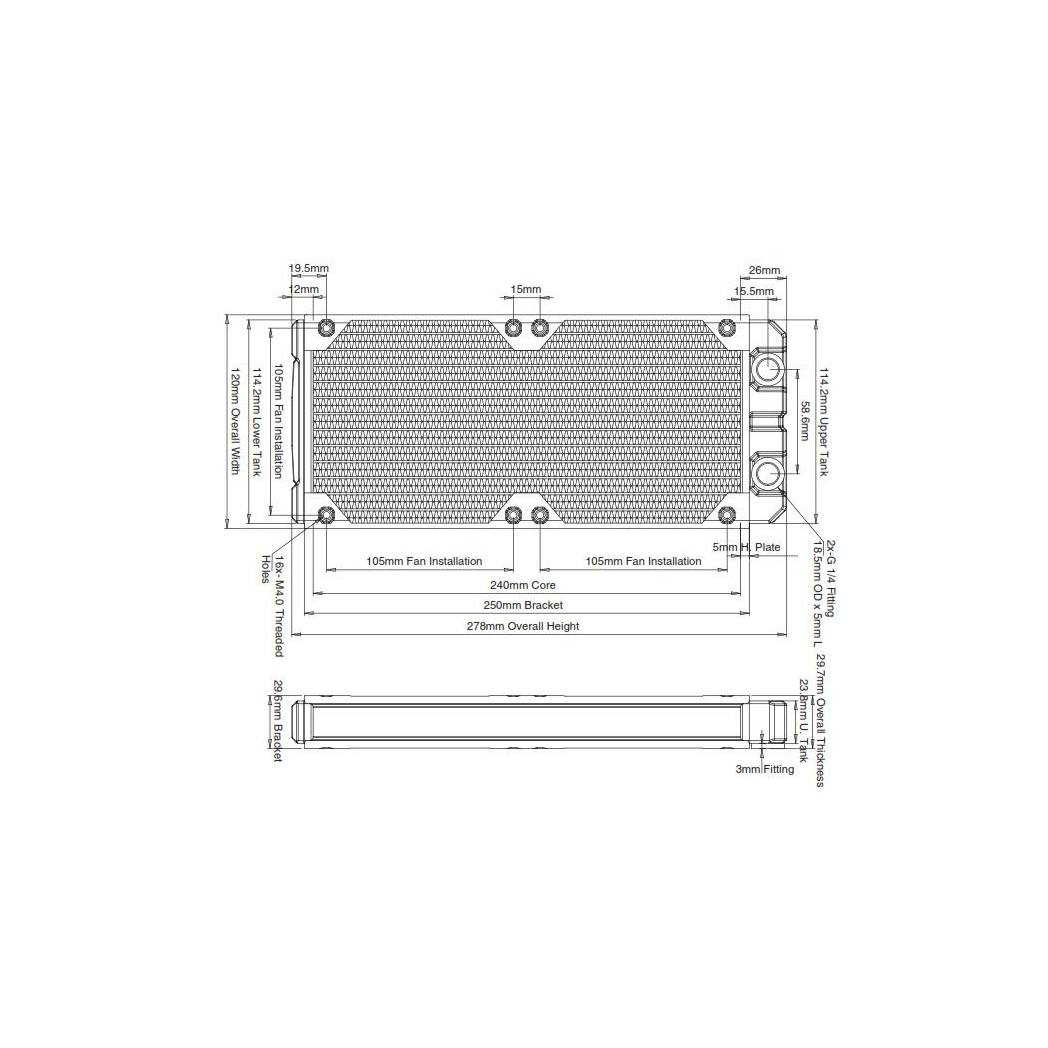 Black Ice NEMESIS LS240 Radiator OEM (Builder Edition) - Black
