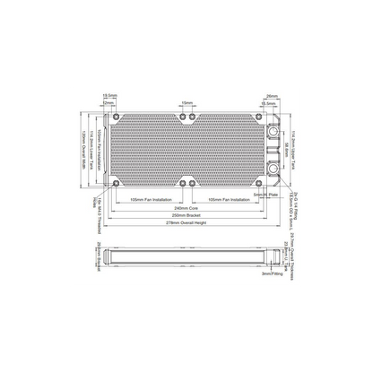 Black Ice NEMESIS LS240 Radiator OEM (Builder Edition) - Black