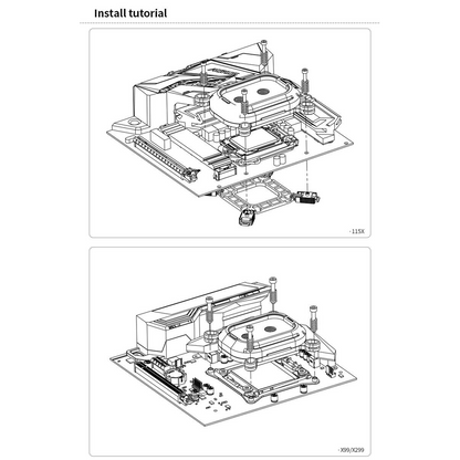 Barrow Acrylic Kepler Series CPU Waterblock, aRGB, INTEL 115x / 1700 - Black