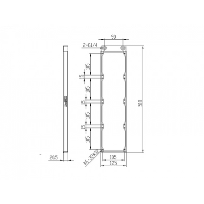 XSPC TX480 Ultrathin Radiator - Black
