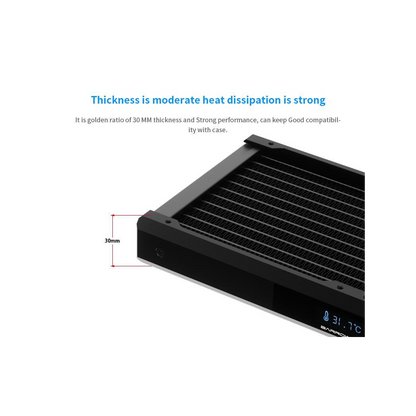 BarrowCH Chameleon Fish 240Y OLED Copper Radiator (2x120mm) - Black / Clear