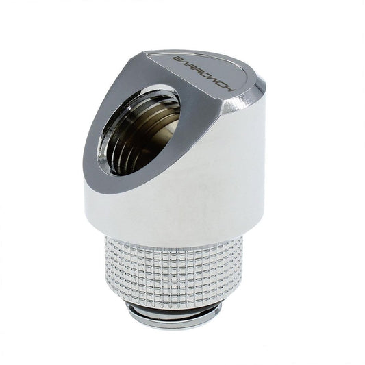 BarrowCH G1/4 Male Rotary to Smooth 45 Degree Female Angle - Shiny Silver