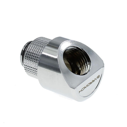 BarrowCH G1/4 Male Rotary to Smooth 45 Degree Female Angle - Shiny Silver