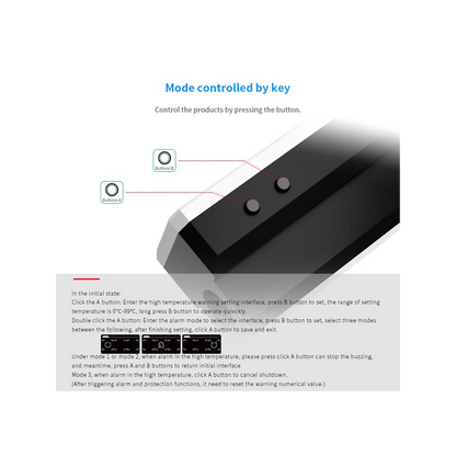 BarrowCH G1/4 Multimode OLED Display Heat Sensor Alarm with Shutdown - Black