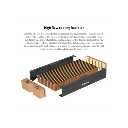 Barrow Dabel-B Series 240mm (2x120) Slim Line Copper Radiator - Black