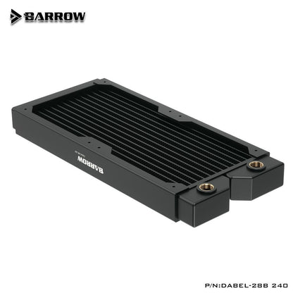 Barrow Dabel-B Series 240mm (2x120) Slim Line Copper Radiator - Black