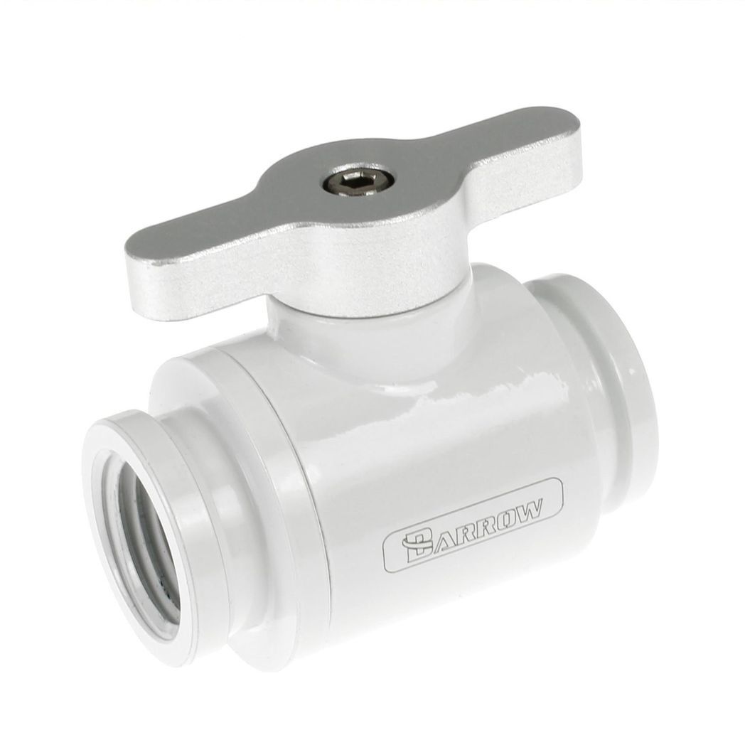 Barrow G1/4 Mini Ball Valve, Matt Silver Handle - White