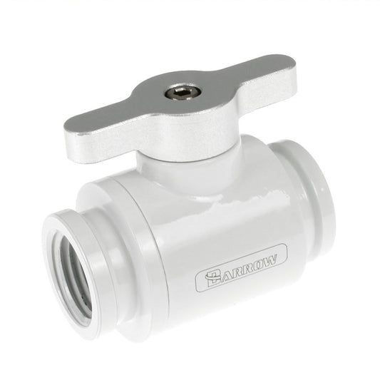 Barrow G1/4 Mini Ball Valve, Matt Silver Handle - White