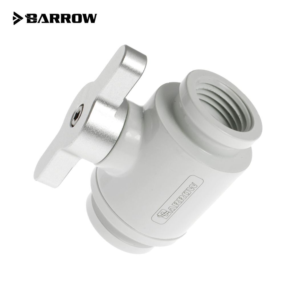 Barrow G1/4 Mini Ball Valve, Matt Silver Handle - White