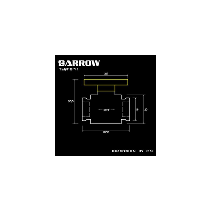Barrow G1/4 Mini Ball Valve, Matt Silver Handle - Black
