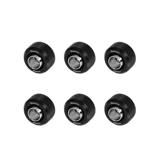 Barrow G1/4 - 13/10mm Flexible Tube Compression Fitting - Black (6 Pack)