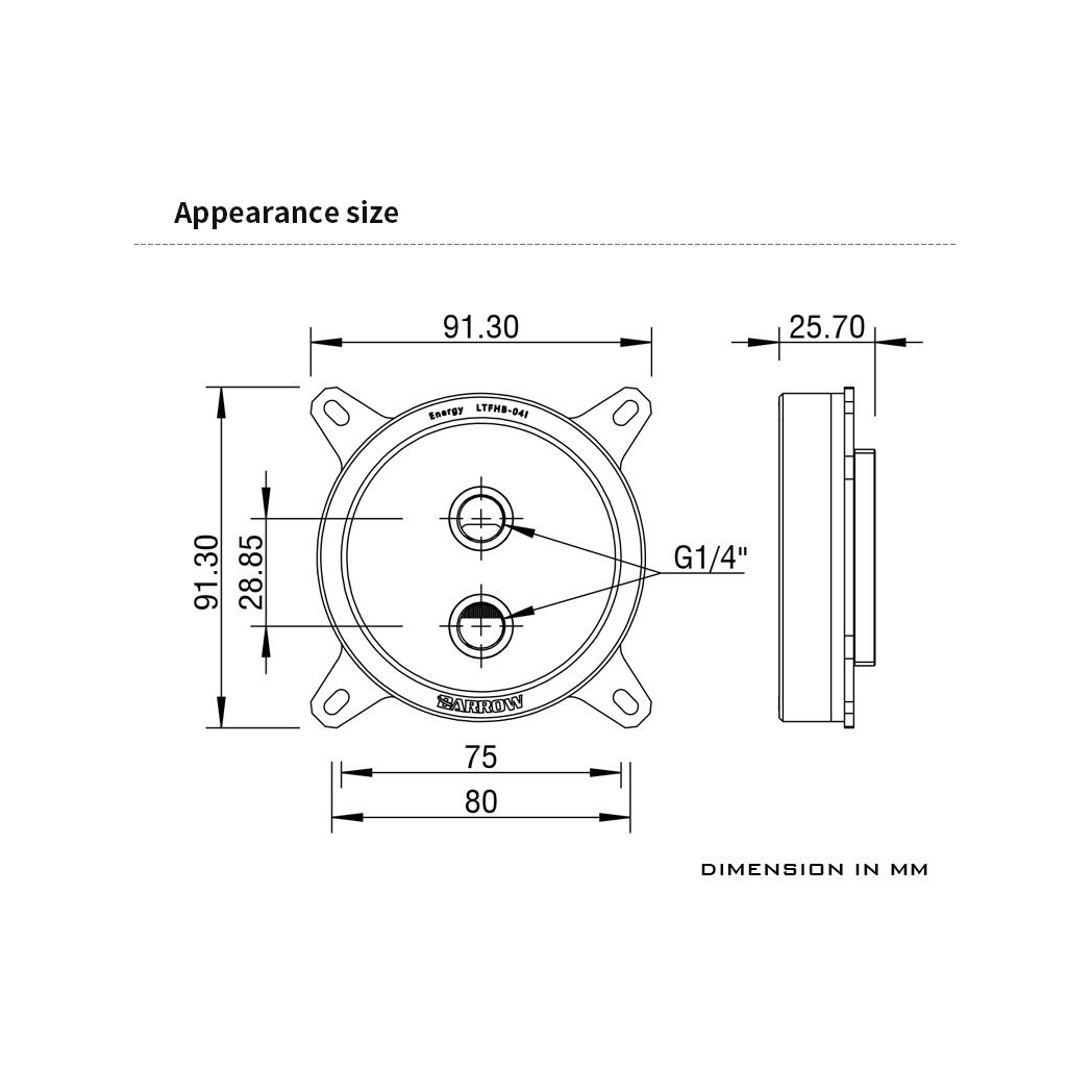 Barrow Supreme Infinity Mirror CPU Waterblock, aRGB, INTEL 115x, 1700 - Black