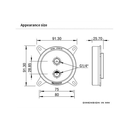 Barrow Supreme Infinity Mirror CPU Waterblock, aRGB, INTEL 115x, 1700 - Black