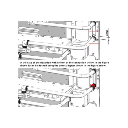 Barrow G1/4 Male to G1/4 Offset Female 360 Degree Rotary Adapter - Black