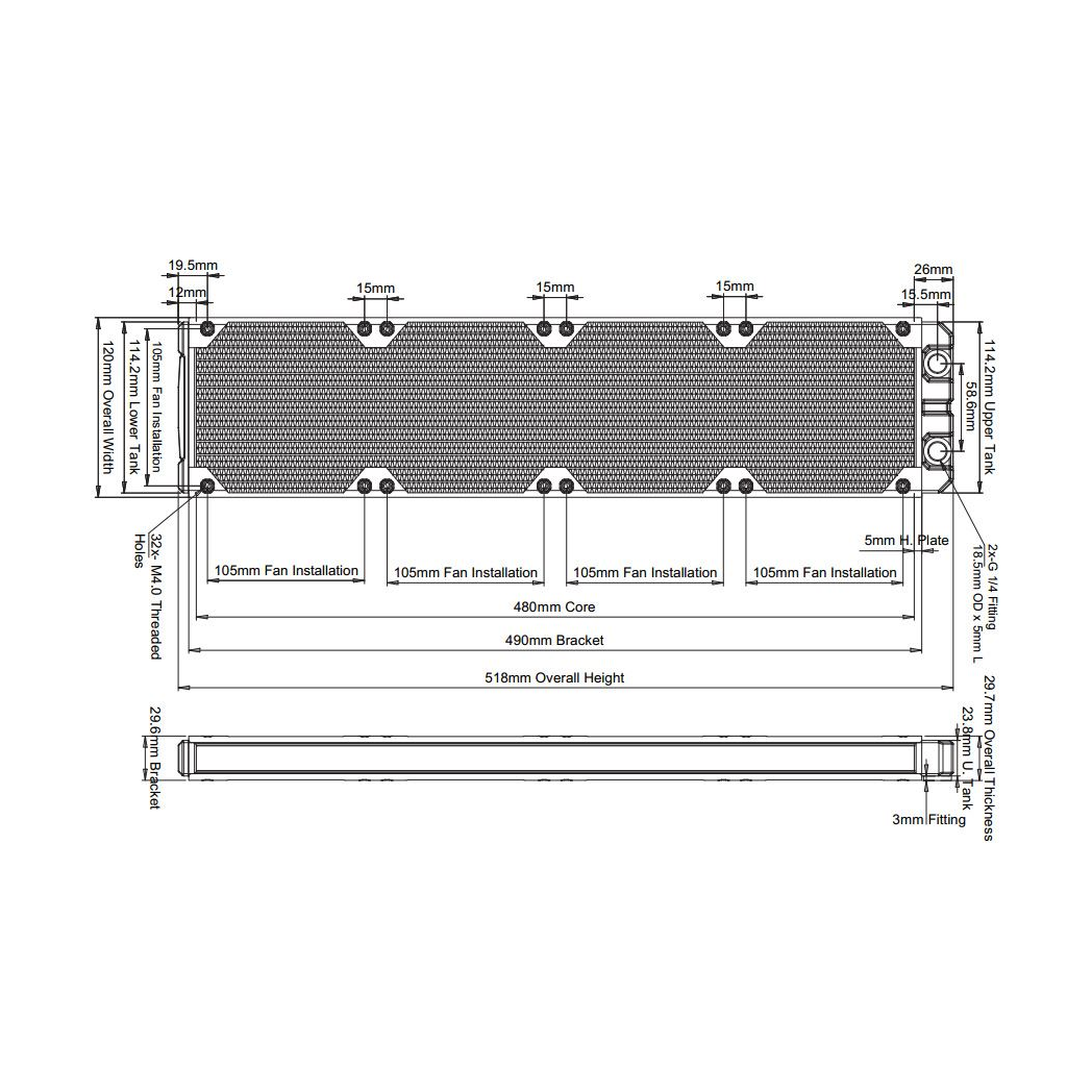 Black Ice NEMESIS LS480 Radiator OEM (Builder Edition) - Black