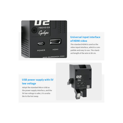 BarrowCH Limited Edition Cyclops, Mini 75mm HDMI LCD External Display - Black