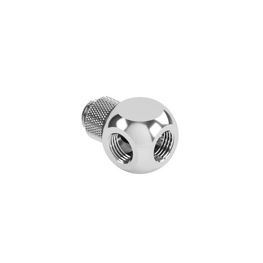 Barrow G1/4 Male Rotary - G1/4 Female 4 Way T-Splitter - Silver