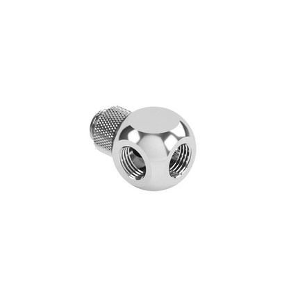 Barrow G1/4 Male Rotary - G1/4 Female 4 Way T-Splitter - Silver