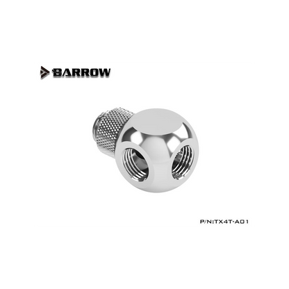 Barrow G1/4 Male Rotary - G1/4 Female 4 Way T-Splitter - Silver