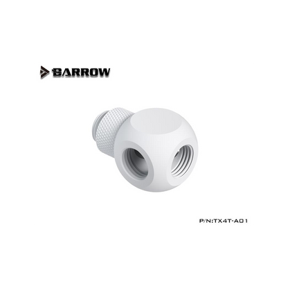 Barrow G1/4 Male Rotary - G1/4 Female 4 Way T-Splitter - White