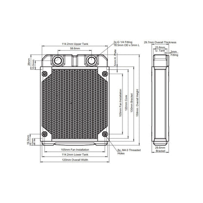 Black Ice NEMESIS LS120 Radiator OEM (Builder Edition) - Black