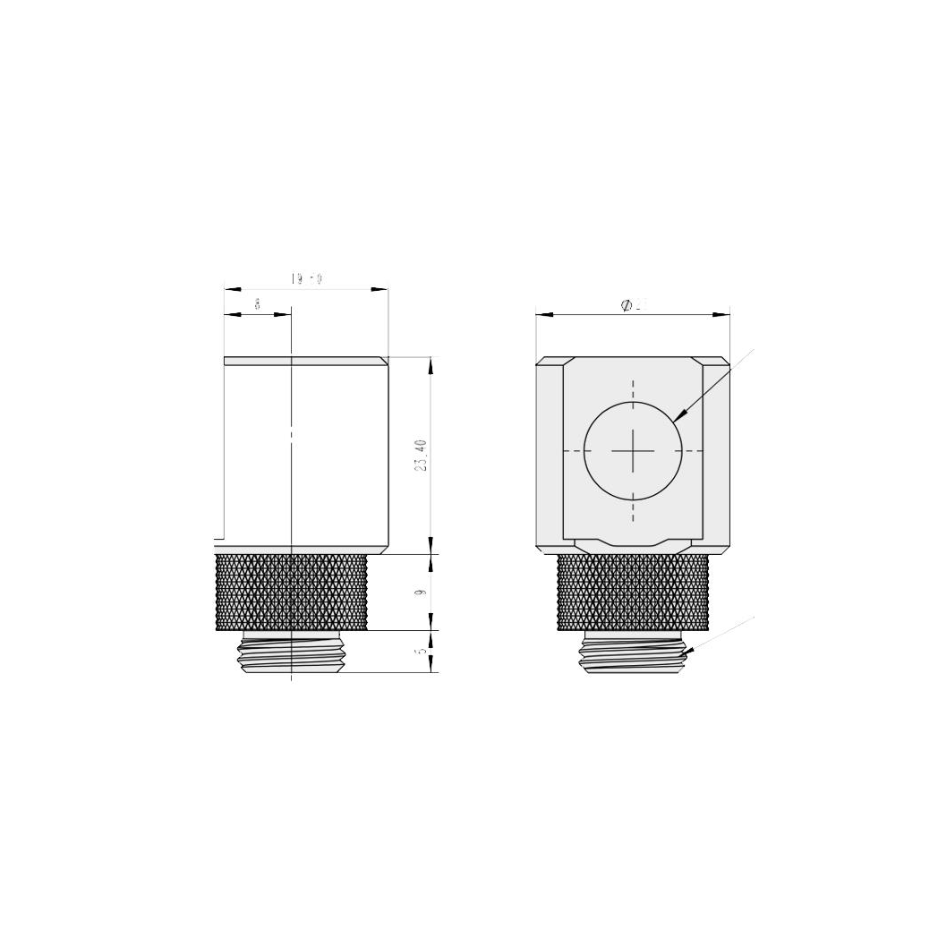 BarrowCH G1/4 Male Rotary to Smooth 90 Degree Female Angle - Black