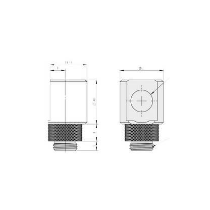 BarrowCH G1/4 Male Rotary to Smooth 90 Degree Female Angle - Black