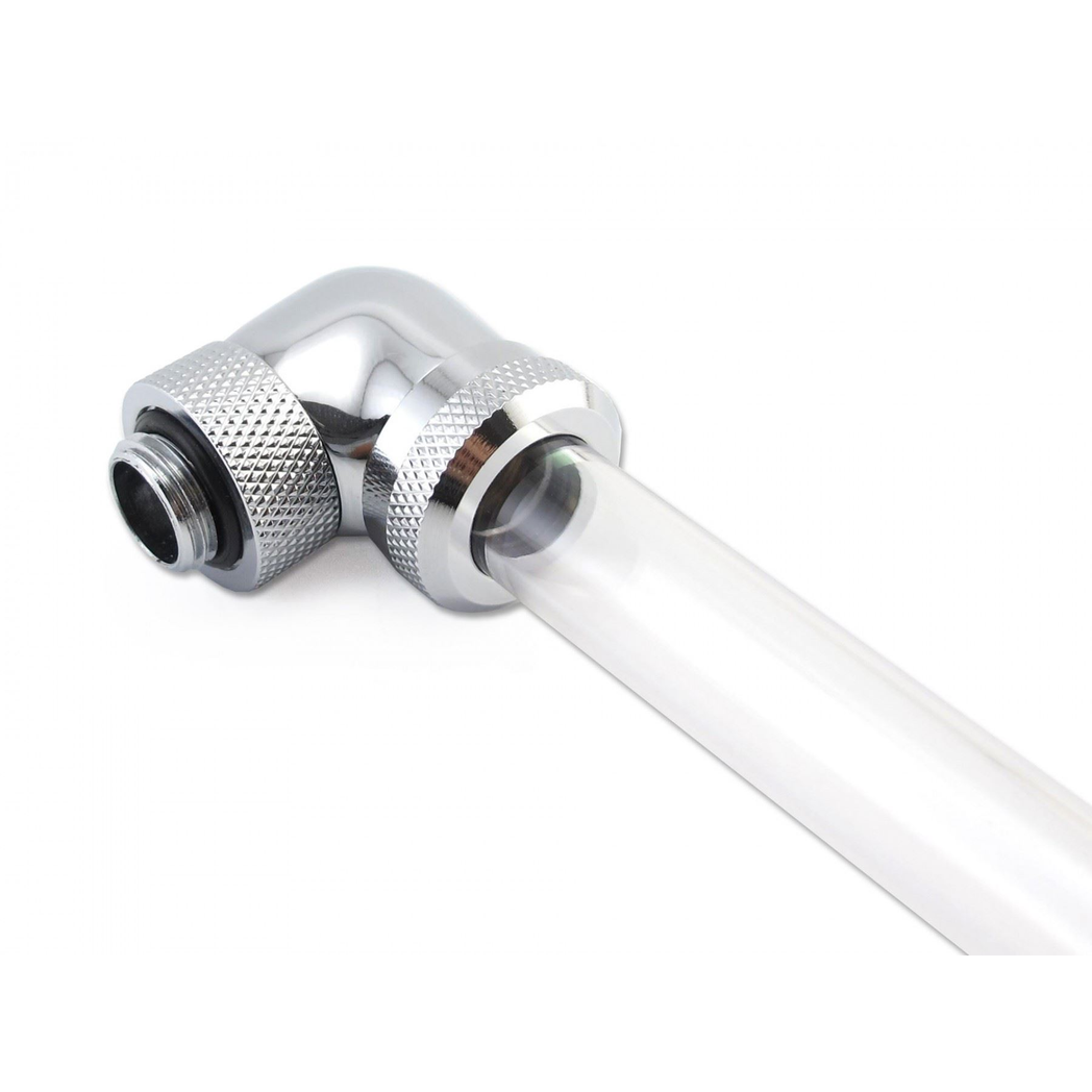 XSPC G1/4 to 14mm Rigid Tubing - 90 Rotary Fitting V2 (Chrome)