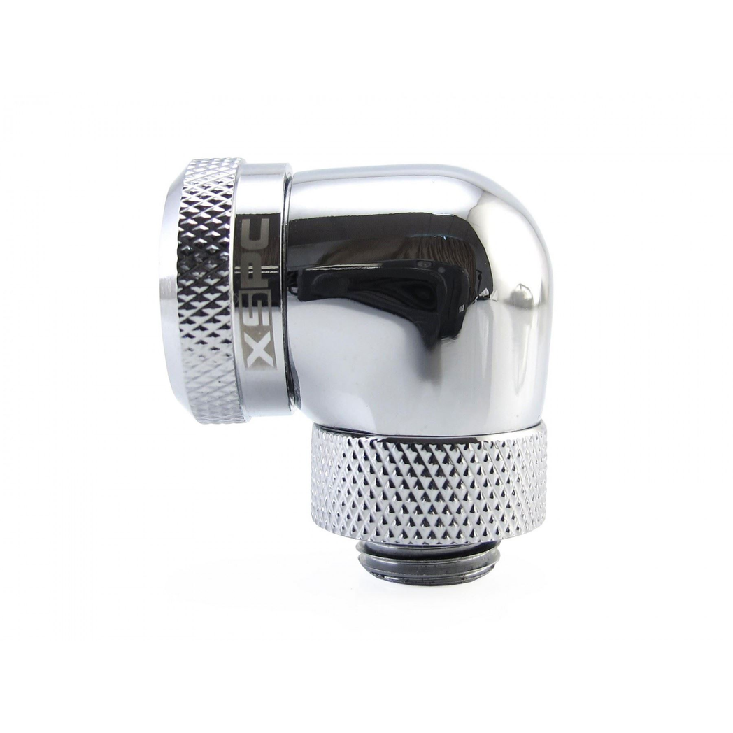 XSPC G1/4 to 14mm Rigid Tubing - 90 Rotary Fitting V2 (Chrome)