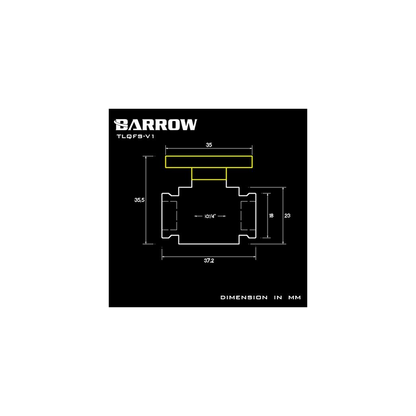 Barrow G1/4 Mini Ball Valve, Black Handle - Black