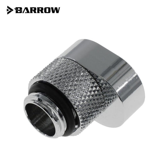 Barrow G1/4 Male to G1/4 Offset Female 360 Degree Rotary Adapter - Shiny Silver