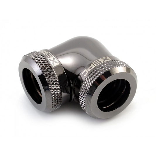 XSPC 14mm Rigid Tubing 90 Elbow Fitting (Black Chrome)