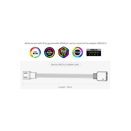 Barrow Acrylic Kepler Series CPU Waterblock, aRGB, INTEL 115x / 1700 - White