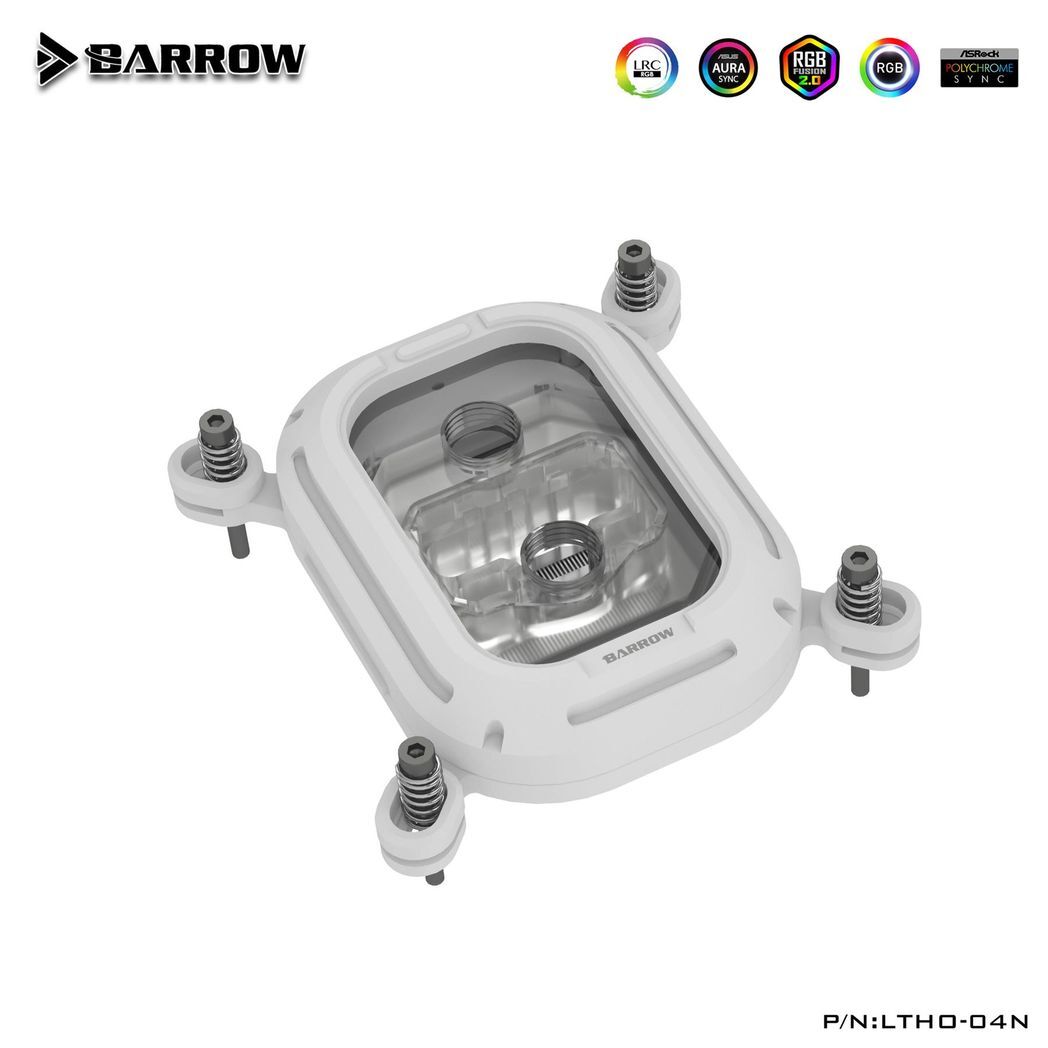 Barrow Acrylic Kepler Series CPU Waterblock, aRGB, INTEL 115x / 1700 - White