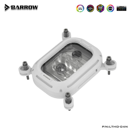 Barrow Acrylic Kepler Series CPU Waterblock, aRGB, INTEL 115x / 1700 - White