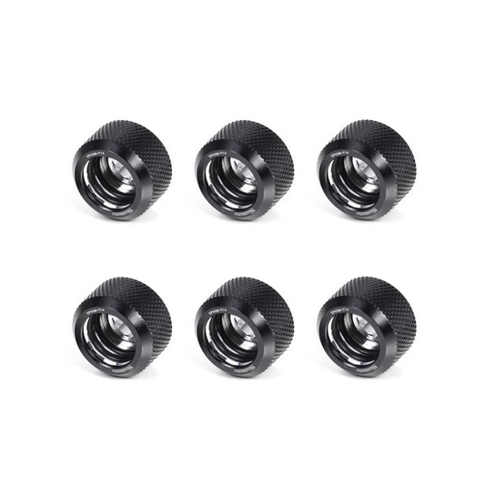 Barrow G1/4 - 14mm OD Twin Seal Hard Tube Compression Fitting - Black (6 Pack)